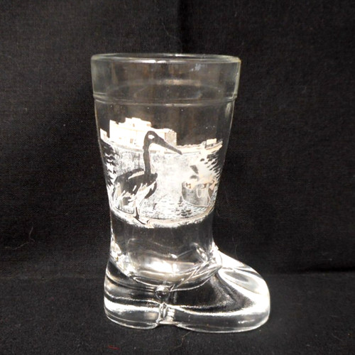 Vintage boot shaped - shot, glass