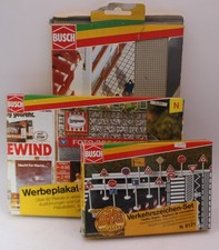 N Gauge Busch 8121 Traffic Signs 8123 Advert Signs 7094 Pavements