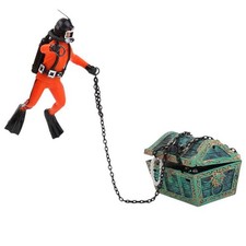 Diver Decor Aquarium Ornament Fish Tank Decoration Air Driven Frogman Treasure