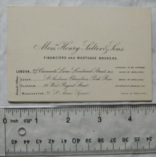 c1872 card: Henry Salter & Sons, London - Financiers & Mortgage Brokers