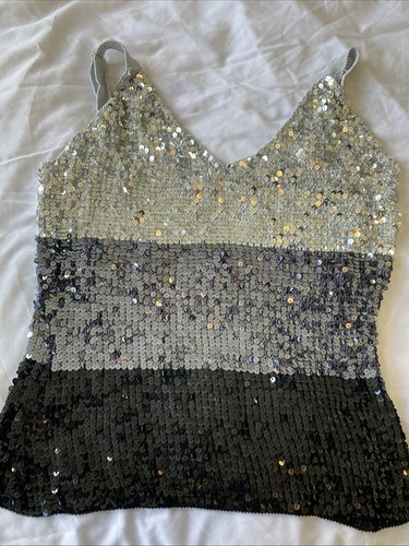 Etam silver sequin cami top - etam,