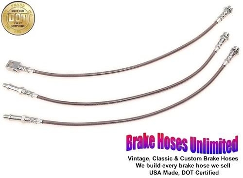 Stainless brake hose set - stainless, ford