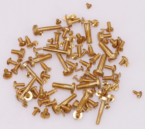 Brass clock screws x100 - brass,