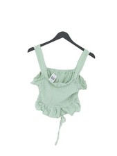 Wego Women's Top S Green 100% Other Sleeveless Square Neck Cropped