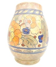 Vtg CROWN DUCAL England "BYZANTINE" Pattern Pottery Vase By CHARLOTTE RHEAD  O08