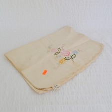 2 Vintage Embroidered Armchair Covers, Head Rest Arm Rest Fabric Cover