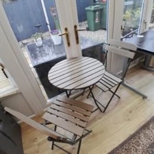 Table & 2 Chairs for Garden or Conservatory. Mushroom colour .