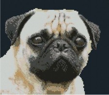 Pug Dog 10 Counted Cross