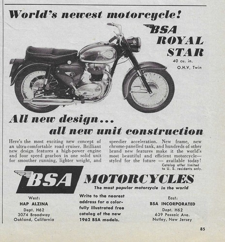 1962 bsa royal star - star, motorcycle