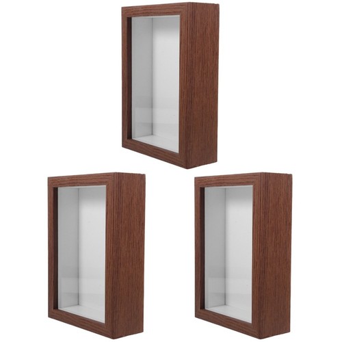 Wooden shadow box - wooden, 3pcs
