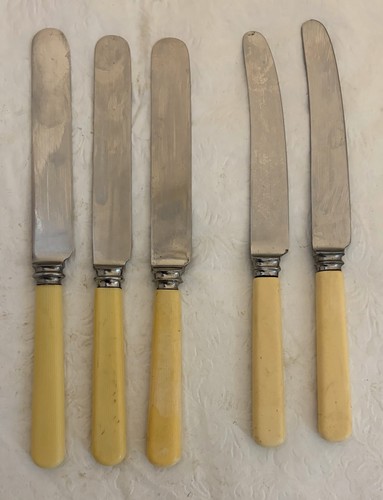 Lot faux bone handle - 5, &