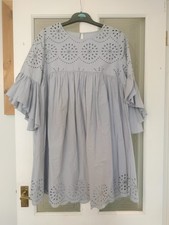 Zara Baby Blue Smock Dress Cut