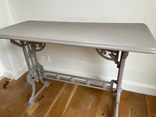 2 x antique cast iron tables