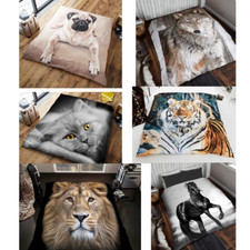 3D Animal Mink Faux Fur Throw