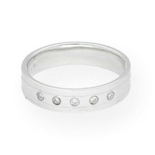 Platinum 950 Flat Court 0.10ct