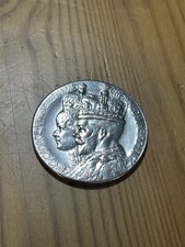 UK 1911 King George V And Queen Mary Coronation Coin By H B Sale Silvered Bronze