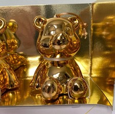 Linda Farrow 3 Golden Bears Hanging Christmas Decorations BNIB Designer Luxury