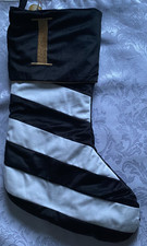 BLACK STRIPE ALPHABET STOCKING