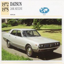 1972-1975 DATSUN 240K SKYLINE Classic Car Photograph / Information Maxi Card