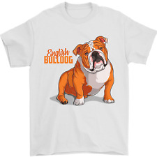 An English Bulldog Dog Illustration Mens T-Shirt 100% Cotton