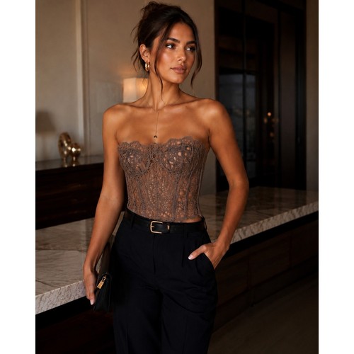 Nwt sheer floral lace - floral, corset