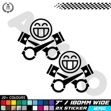 2x PISTON HEADS Vinyl Sticker Decal Car Window Bumper Race Livery Mod Sponsor