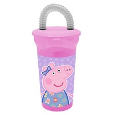 Peppa Pig Tumbler Cup With Straw Water Drinks Children Back to School Pink
