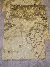 4 X LOVELY DUNELM GREEN FAUX SILK FLORAL CUSHION COVERS - UNUSED - NEW.
