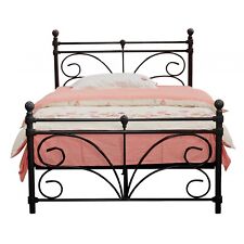 BLACK METAL BED WHITE 3FT