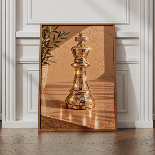 Gold chess king - chess, poster,