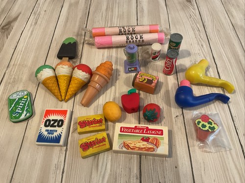 Vintage novelty erasers food - vintage,