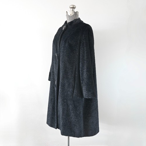 1950s crushed velvet faux fur - 1950s,