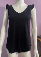 Top Black Ruffle Strappy Cami