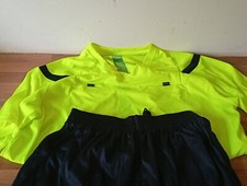  Footy Referee Uniform Short Sleeve T-shirt with Elastic Waistband Short XL (C)
