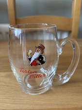 Tartan Bitter Rare Vintage Retro Glass Tankard With Handle Bar Man Cave