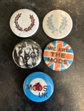 5 x VINTAGE  PIN BADGES - MODS