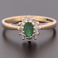 9ct Yellow Gold Emerald &