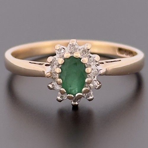 9ct yellow gold - yellow, emerald