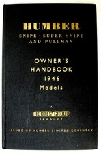 HUMBER Snipe Super Snipe Pullman Car Owners Handbook Jan 1946