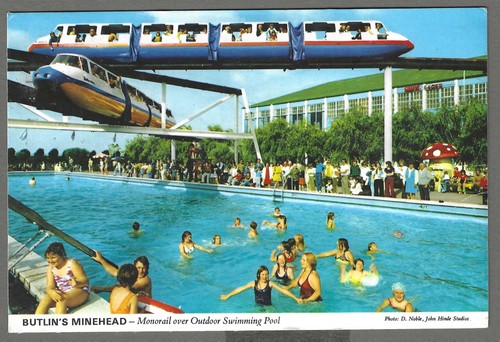 Vintage postcard monorail over - postcard,