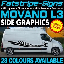 to fit VAUXHALL MOVANO L3 LWB GRAPHICS STICKERS STRIPES DECALS CAMPER VAN