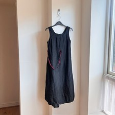 Vintage Y2K 90s Cop Copine Linen Maxi Dress 8 10 Grunge Minimalist Subversive