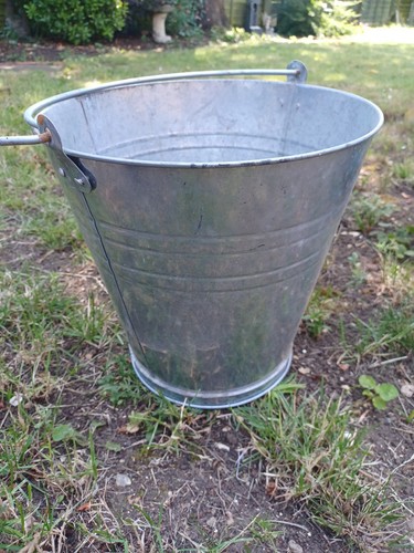 Galvanised metal bucket - galvanised,