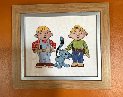 Framed finished cross stitch - finished,
