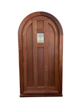 Solid Mahogany Arched Front Door + Frame Bespoke Reclaimed Refurbished Wooden