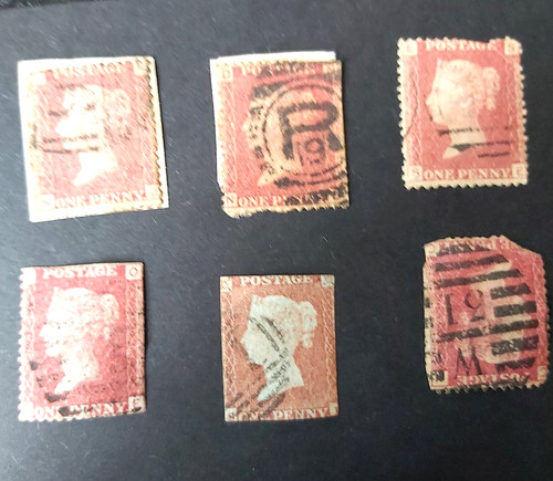 Collection old red penny - red,