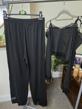 Stunning Ladoes Pyjamas Liliosa Black Lace Milk Silk Size L