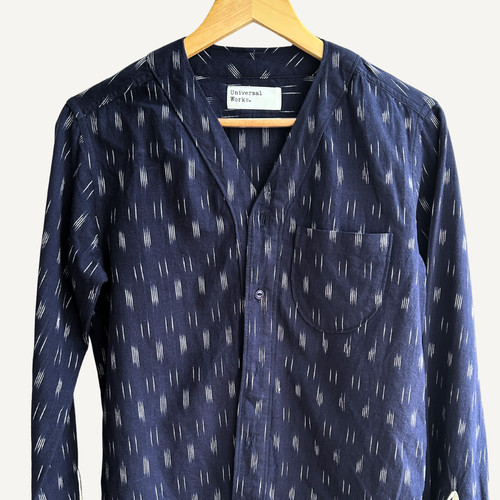 Universal works navy blue ikat - navy,