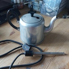 Vintage Eltron kettle with plug in heating element 2 pin plug unusual antique