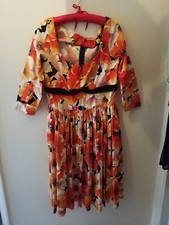 Bernie Dexter Orange Poppy Floral Dress XL BNWOT